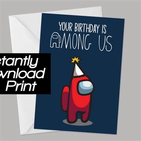 Among Us Birthday Card Printable